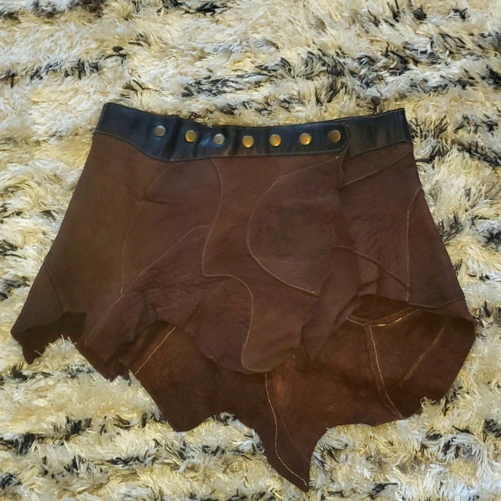 Forest Fairy Leather Mini Skirt